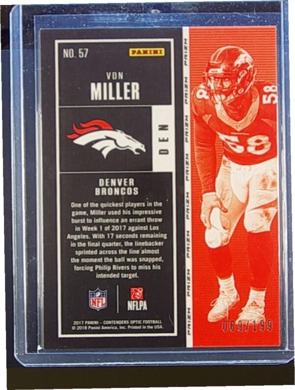 2017 Contenders Optic Von Miller #57 Broncos - Image 3