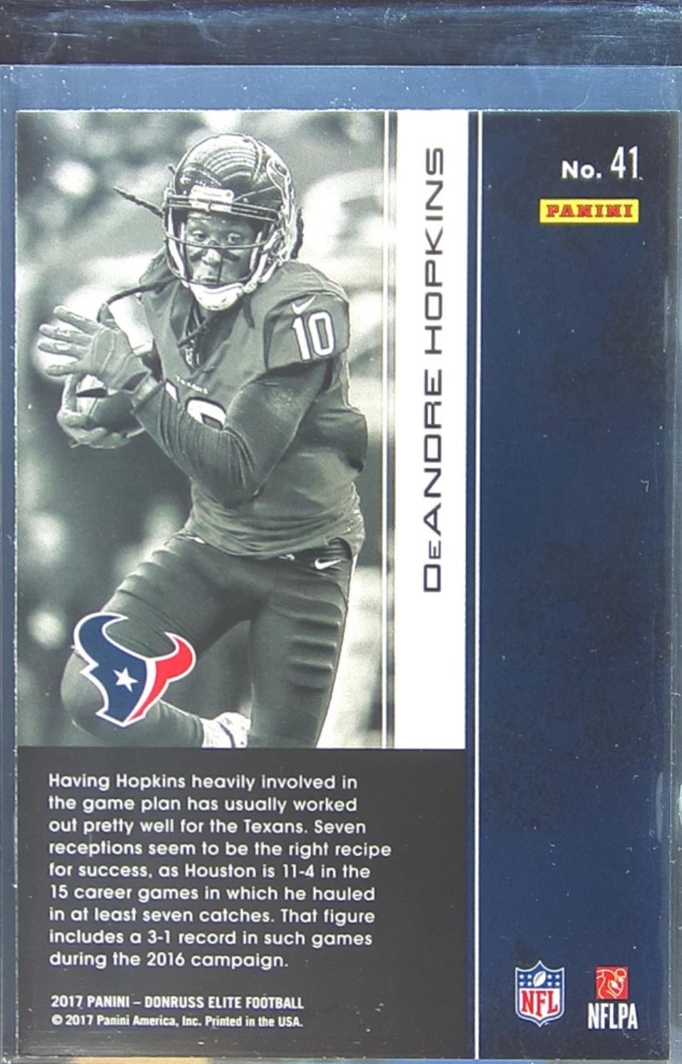 2017 Donruss Elite DeAndre Hopkins #41 Texans - Image 3