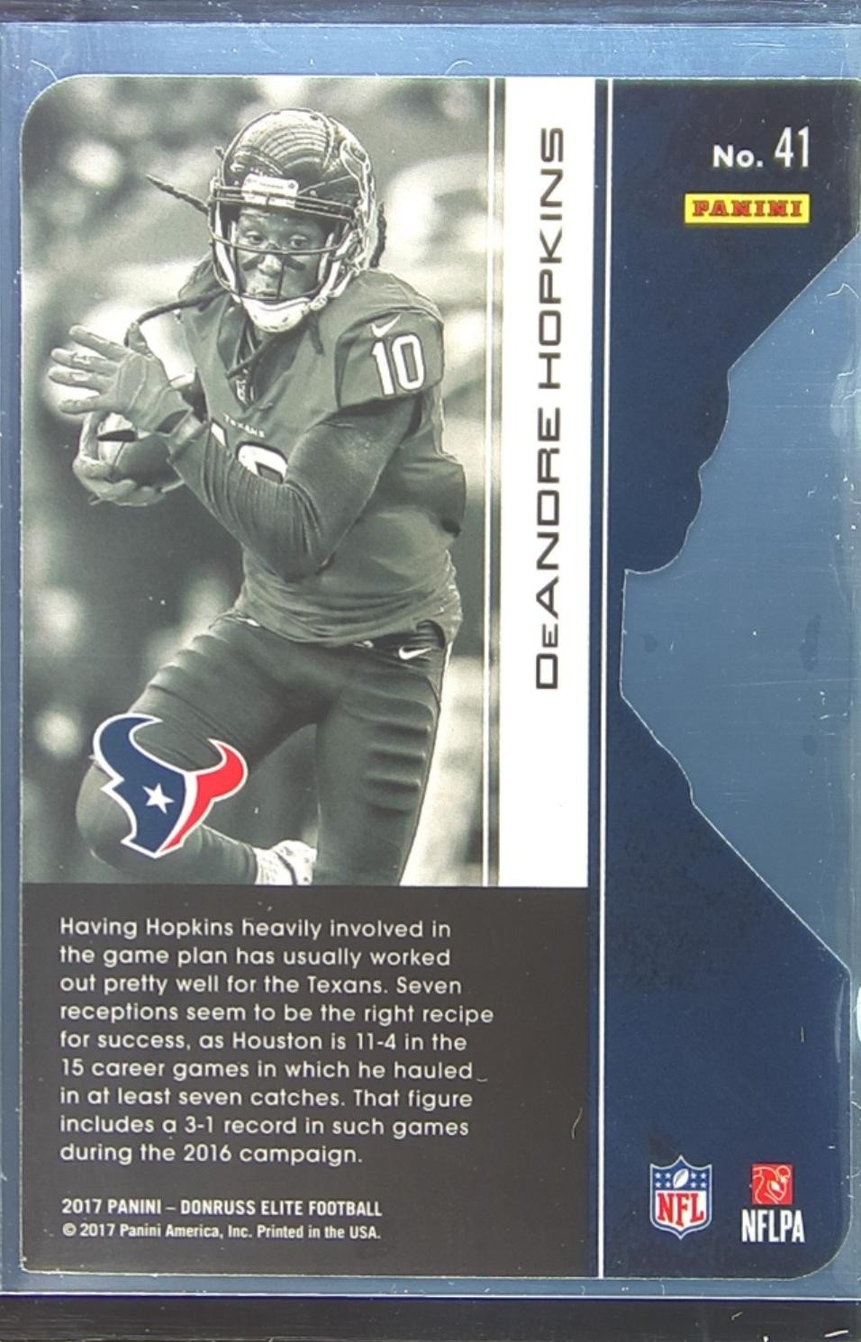 2017 Donruss Elite DeAndre Hopkins Aspirations Die Cut /24 #41 Texans - Image 3
