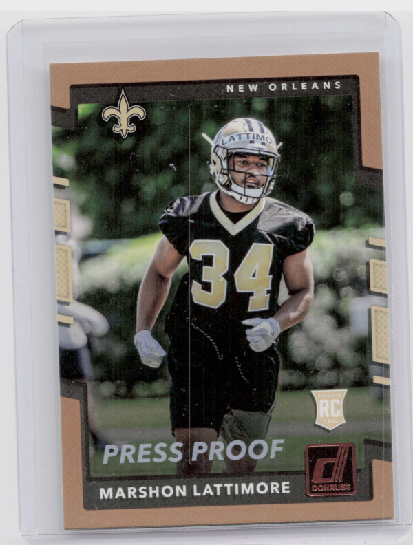 2017 Donruss Marshon Lattimore Press Proof Bronze #386 Saints