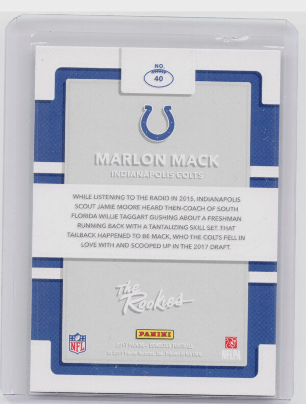 2017 Donruss Optic Marlon Mack #40 Colts The Rookies - Image 3