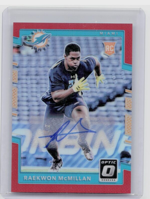 2017 Donruss Optic Raekwon McMillan AU SN50 #131 Dolphins Rookies Autographs Red