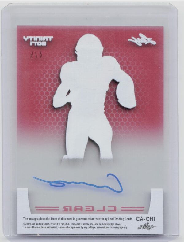 2017 Leaf Trinity Carlos Henderson AU SN5 #CA-CH1 Bulldogs Clear Autographs Red - Image 3