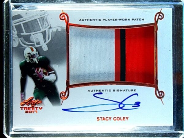 2017 Leaf Trinity Stacy Coley AUTO JSY #PA-SC1 Hurricanes Patch Bronze