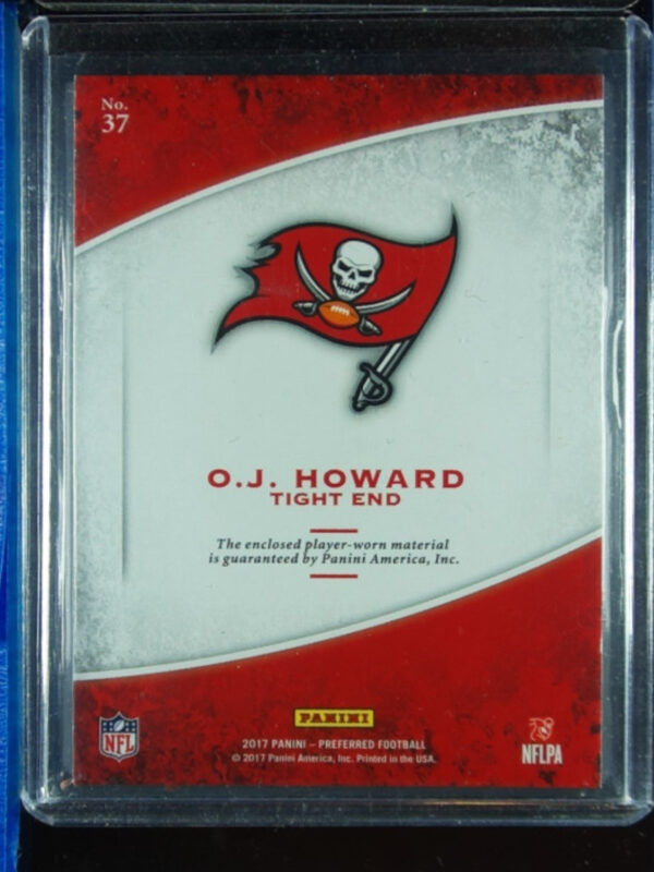 2017 Panini Crown Royale O.J. Howard SN250 MEM #37 Buccaneers Jumbo Rookie Silho - Image 3