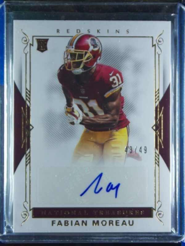 2017 Panini National Treasures Fabian Moreau Gold AU SN49 #142 Redskins