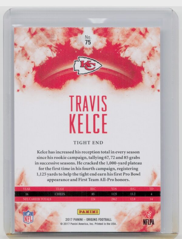 2017 Panini Origins Travis Kelce #75 Chiefs - Image 3