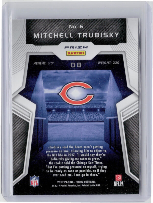 2017 Panini Prizm Mitchell Trubisky #6 Bears Rookie Introductions Prizm - Image 3