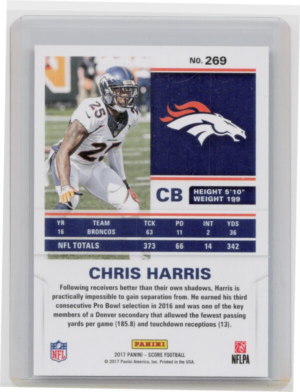 2017 Score Chris Harris Red Zone #269 Broncos - Image 3