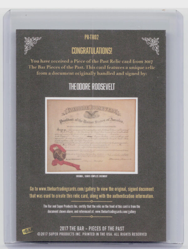 2017 The Bar Pieces of the Past Theodore Roosevelt - Image 3