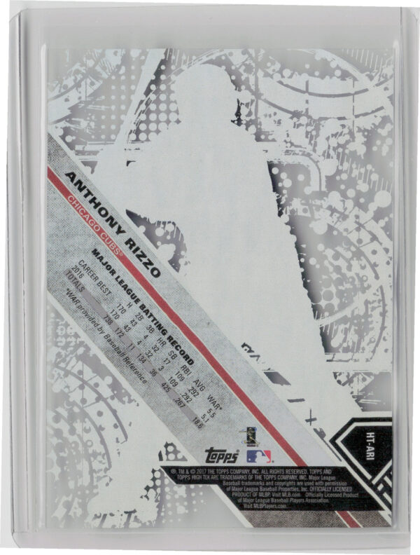 2017 Topps High Tek Anthony Rizzo #HT-ARI Cubs - Image 3