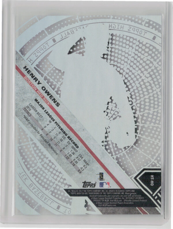 2017 Topps High Tek Henry Owens #HT-HO Sox - Image 3