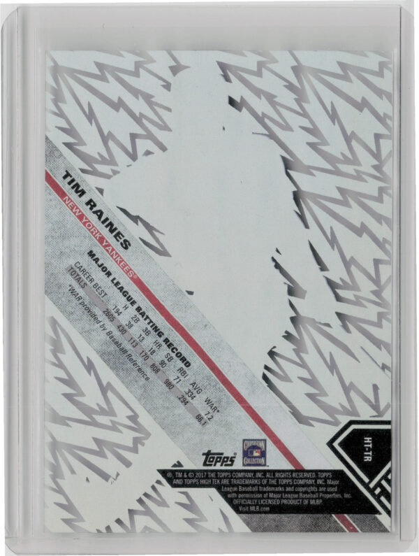 2017 Topps High Tek Tim Raines Lightning #HT-TR Yankees - Image 3