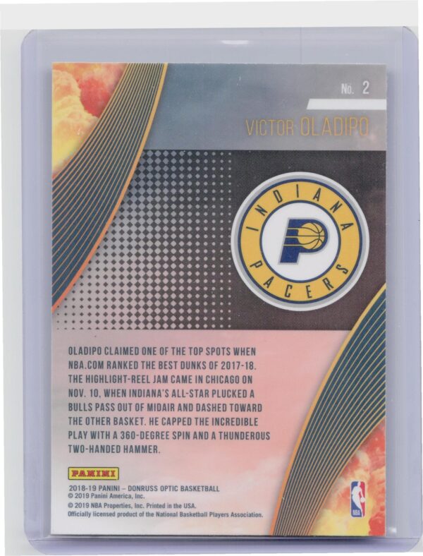 2018-19 Donruss Optic Victor Oladipo #2 Pacers All Clear for Takeoff - Image 3
