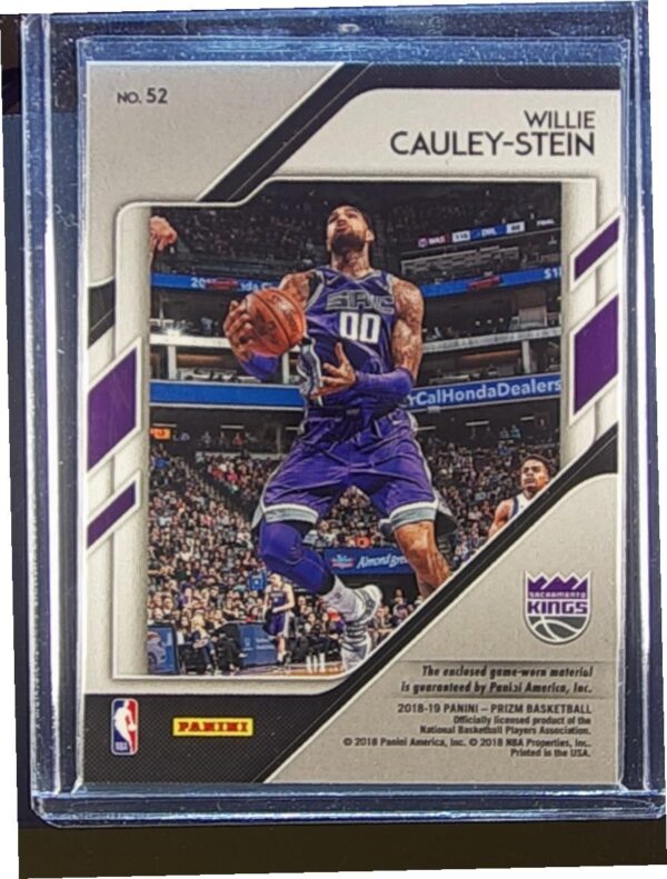 2018-19 Prizm Willie Cauley-Stein JSY #52 Kings Sensational Swatches - Image 3