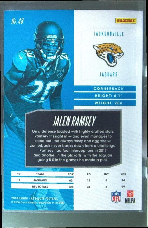 2018 Absolute Jalen Ramsey Spectrum Blue #48 Jaguars - Image 3