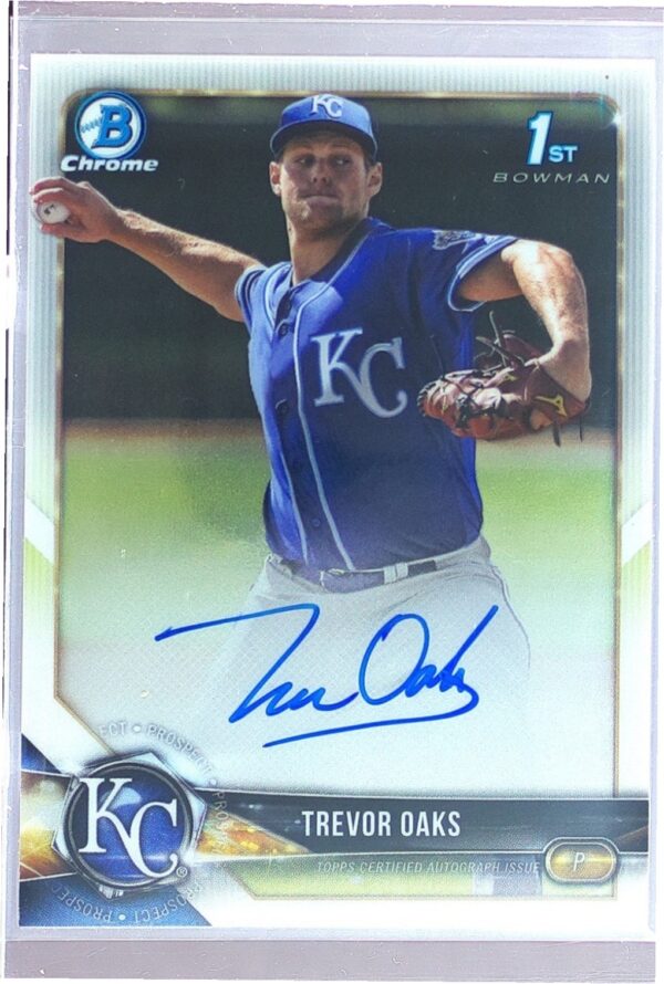 2018 Bowman Chrome Trevor Oaks Auto #BCPA-TO Royals Prospects Autographs