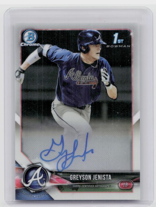 2018 Bowman Draft Greyson Jenista AU #CDA-GJ Braves Chrome Draft Pick Autographs