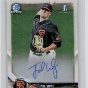 2018 Bowman Draft Jake Wong AU #CDA-JW Giants Chrome Draft Pick Autographs