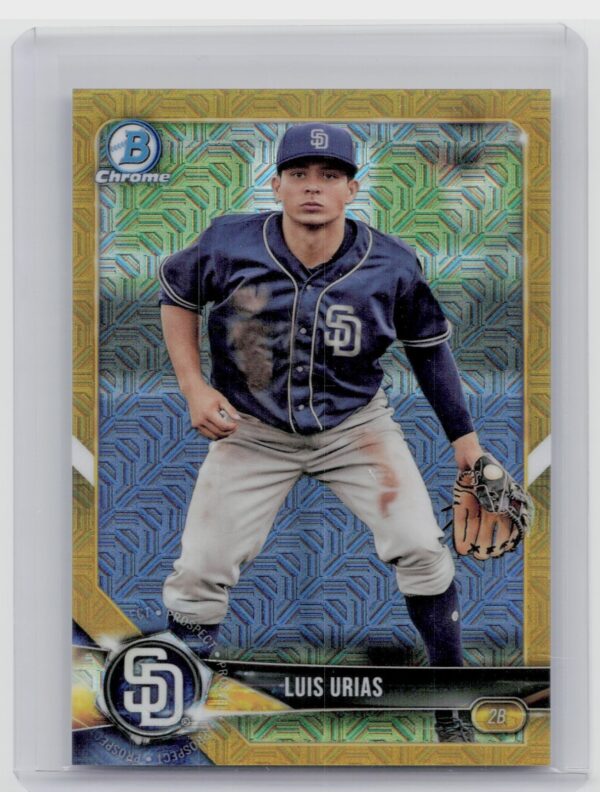 2018 Bowman Luis Urias SN50 #BCP57 Padres Chrome Prospects Mojo Refractor Gold