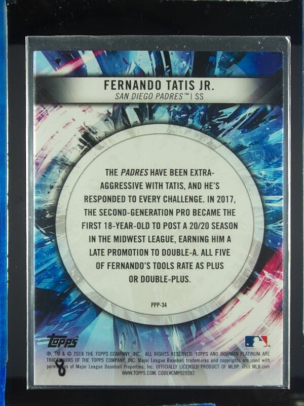 2018 Bowman Platinum Fernando Tatis Jr. #PPP-34 Padres Prismatic Prodigies - Image 3