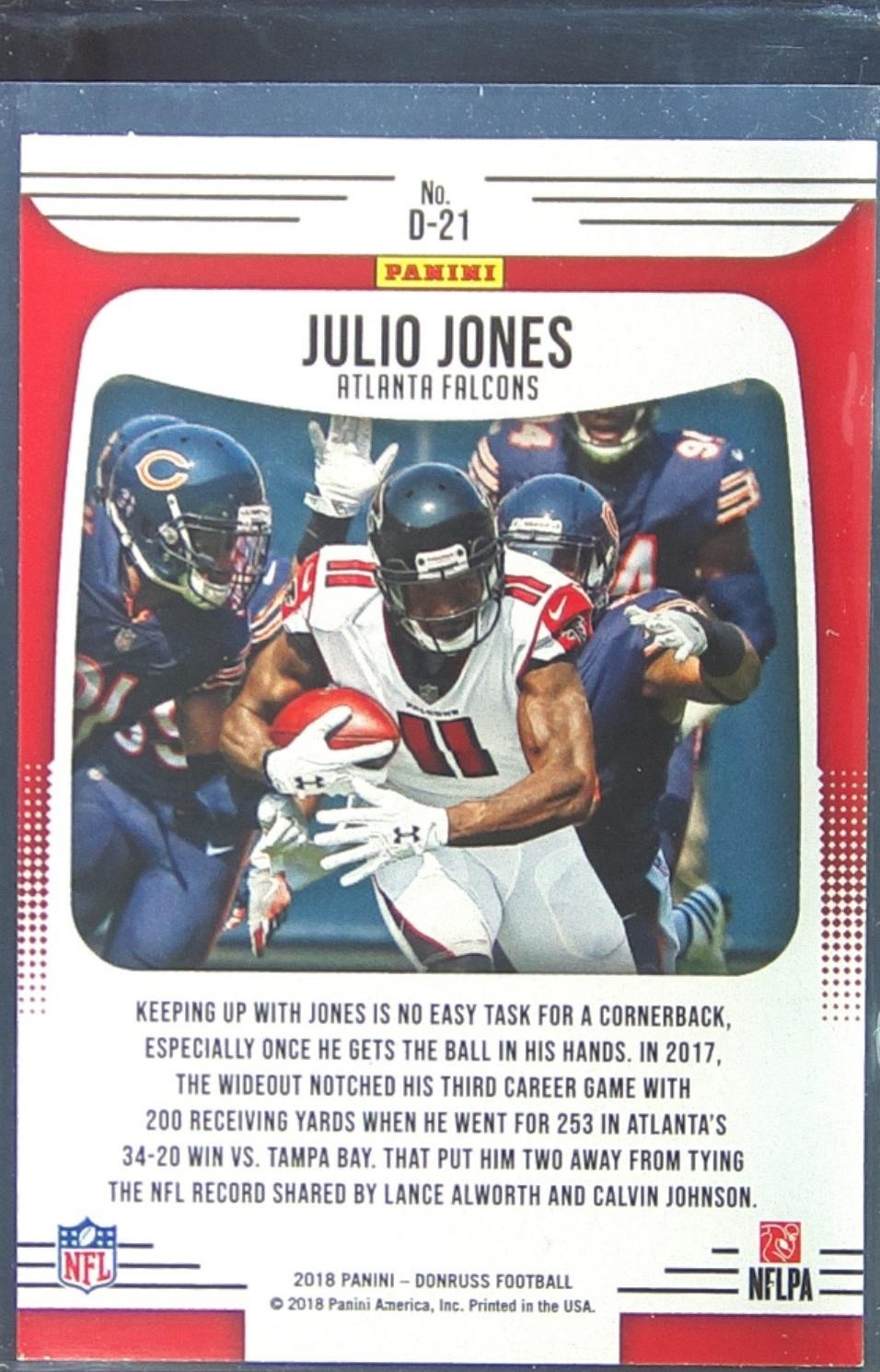 2018 Donruss Julio Jones #D-21 Falcons Dominators - Image 3