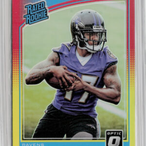 2018 Donruss Optic Jordan Lasley Red and Yellow #199 Ravens