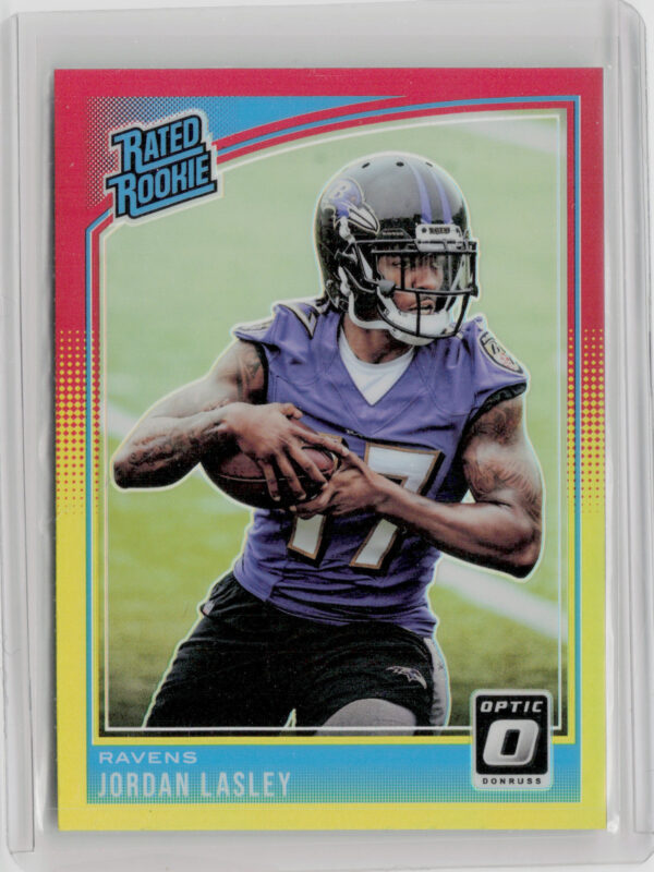 2018 Donruss Optic Jordan Lasley Red and Yellow #199 Ravens
