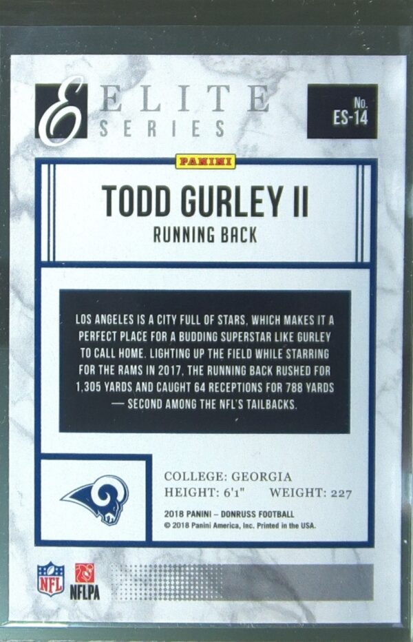 2018 Donruss Todd Gurley II #ES-14 Rams Elite Series - Image 3