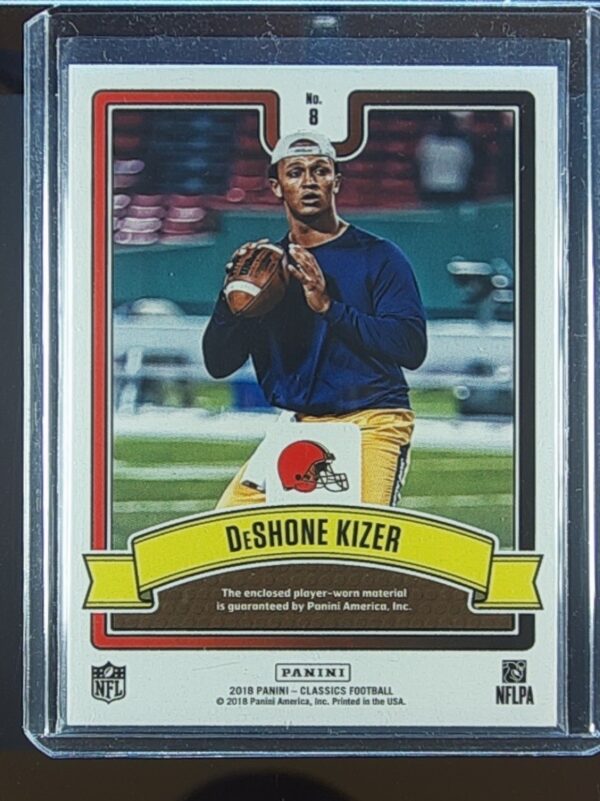 2018 Panini Classics DeShone Kizer JSY #8 Irish Saturday Swatches - Image 3