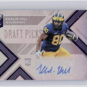 2018 Panini Elite Draft Picks Khalid Hill AU #186 Wolverines Draft Picks Autogra