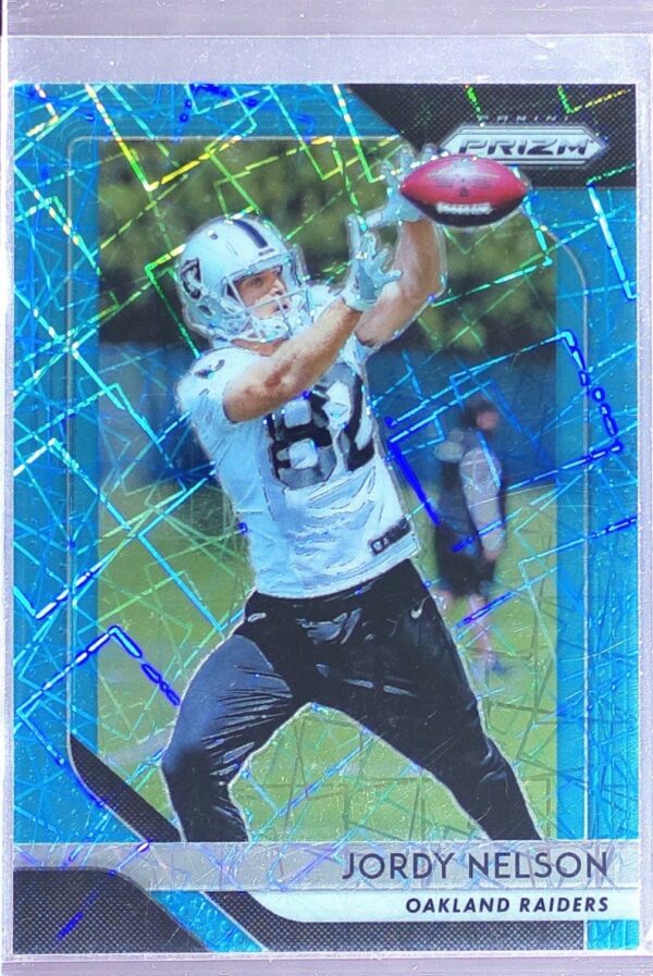 2018 Prizm Jordy Nelson Prizm Blue Lazer #49 Raiders