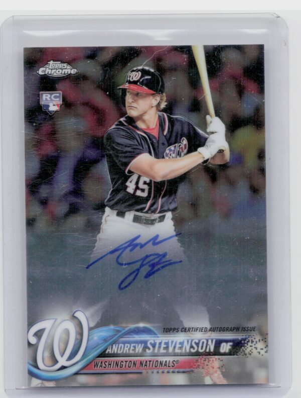 2018 Topps Chrome Andrew Stevenson AU #RA-AS Nationals Rookie Autographs