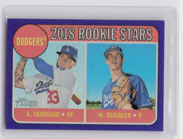 2018 Topps Heritage Walker Buehler / Alex Verdugo Chrome Purple Refractor #THC-2