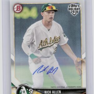 2018 Topps Holiday Bowman Nick Allen AU SN99 #TH-NA Athletics Prospects Autograp