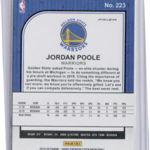 2019-20 Hoops Premium Stock Jordan Poole Prizms Red Cracked Ice #223 Warriors