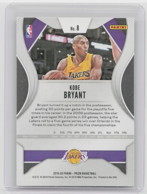 2019-20 Prizm Kobe Bryant #8 Lakers - Image 3