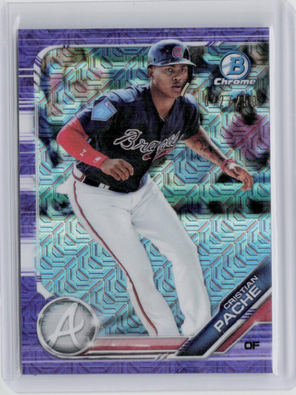 2019 Bowman Cristian Pache SN250 #BCP-62 Braves Chrome Prospects Mojo Refractors