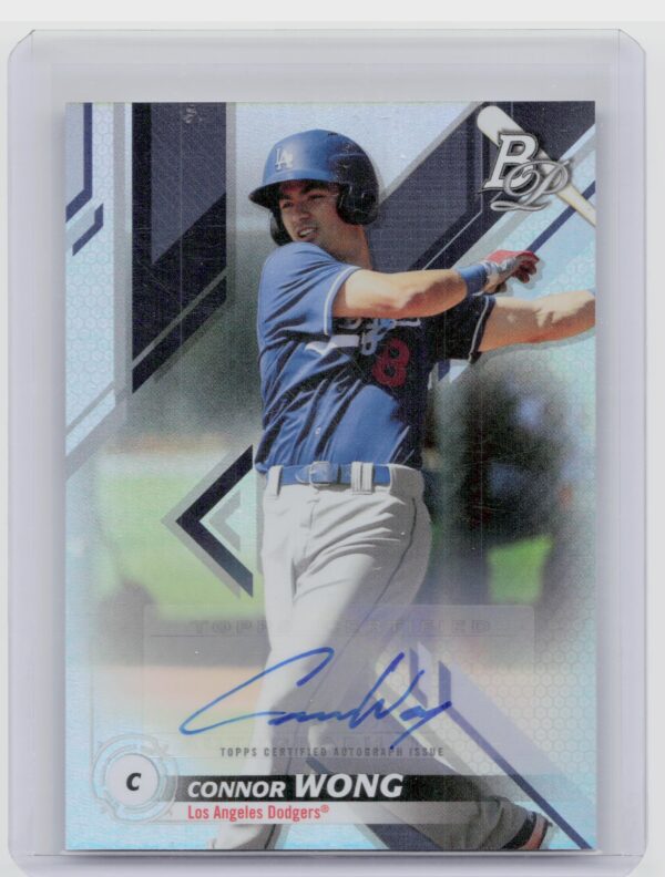 2019 Bowman Platinum Connor Wong AU #TOP-48 Dodgers Top Prospects Autographs