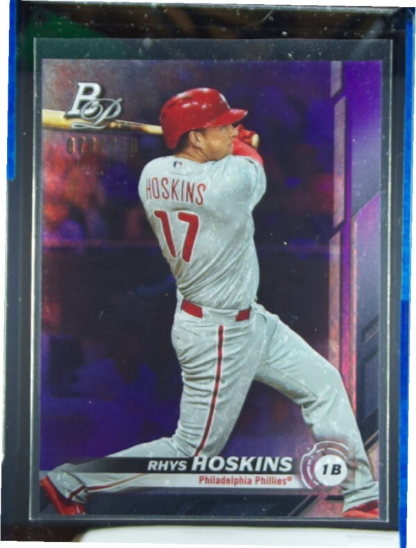 2019 Bowman Platinum Rhys Hoskins Purple SN250 #63 Phillies
