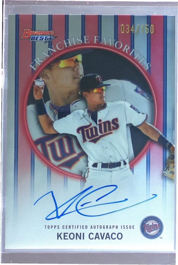 2019 Bowman's Best Keoni Cavaco Auto /150 #99FFA-KC Twins 1999 Franchise