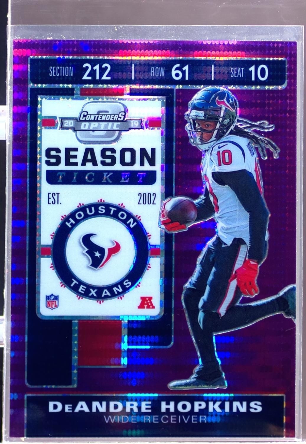 2019 Contenders Optic DeAndre Hopkins Purple Pulsar /21 #32 Texans