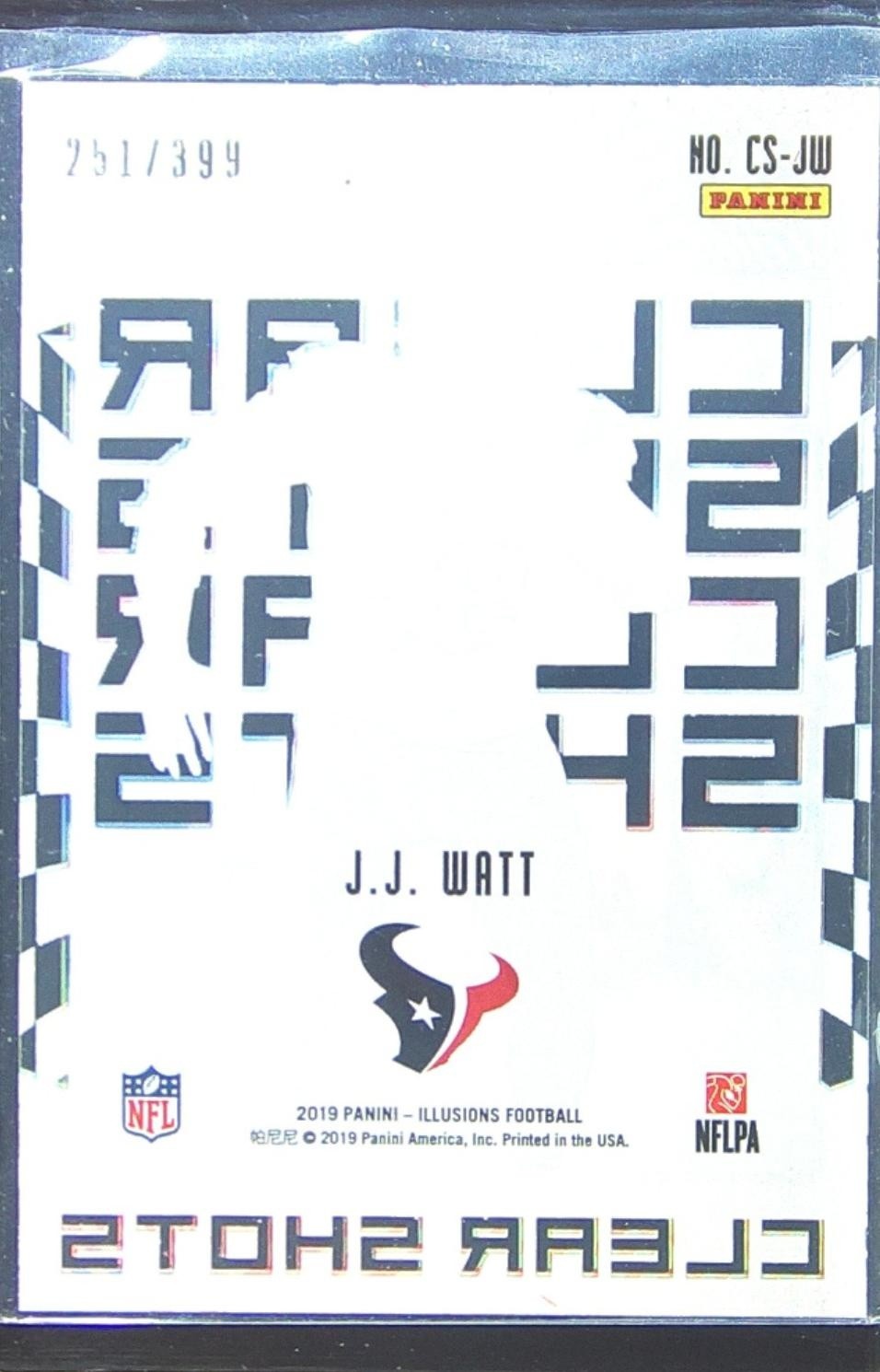 2019 Illusions J.J. Watt /399 #CS-JW Texans Clear Shots Gold - Image 3