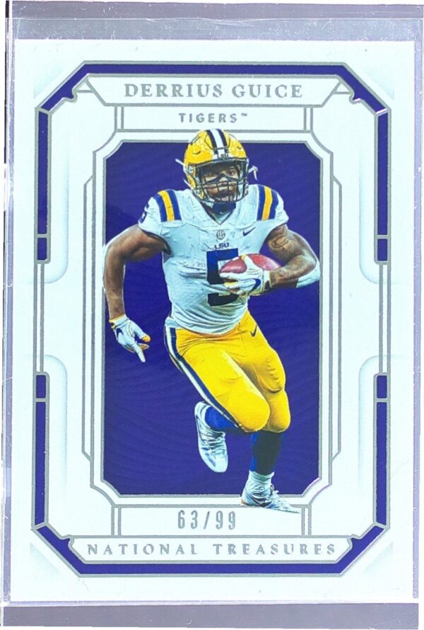 2019 National Treasures NT Collegiate Derrius Guice /99 #44 Tigers
