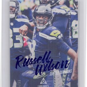 2019 Panini Luminance Russell Wilson Blue SN99 #64 Seahawks