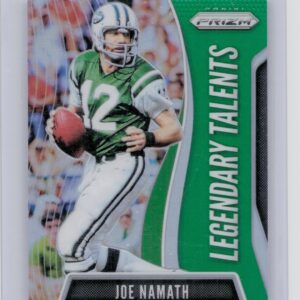 2019 Panini Prizm Joe Namath #LT-JN Jets Legendary Talents Prizms Green