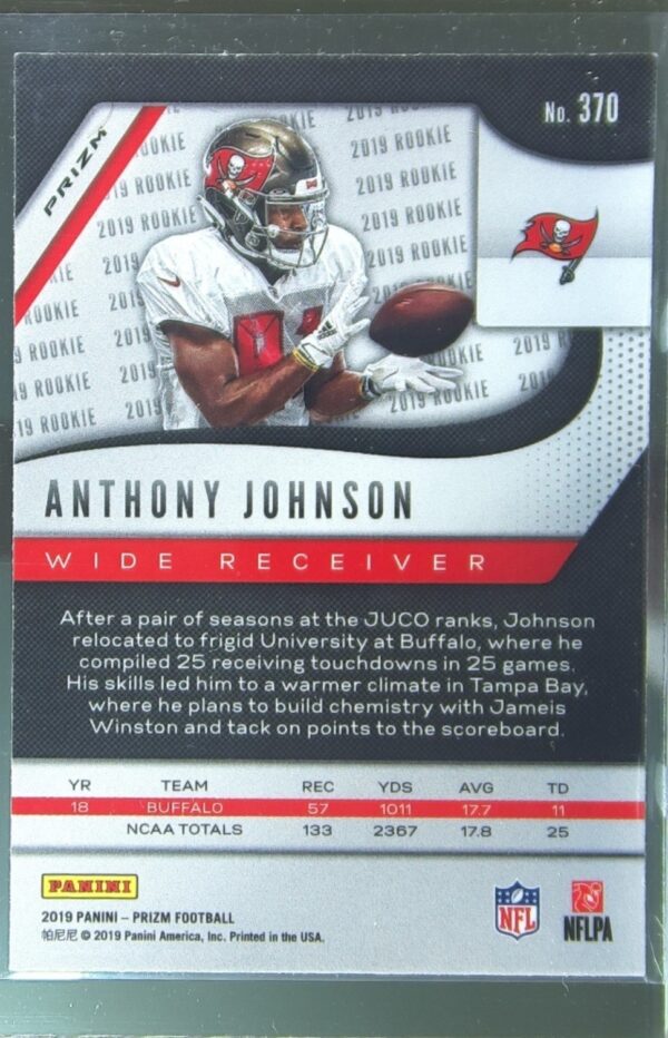 2019 Prizm Anthony Johnson Disco RC #370 Buccaneers - Image 3