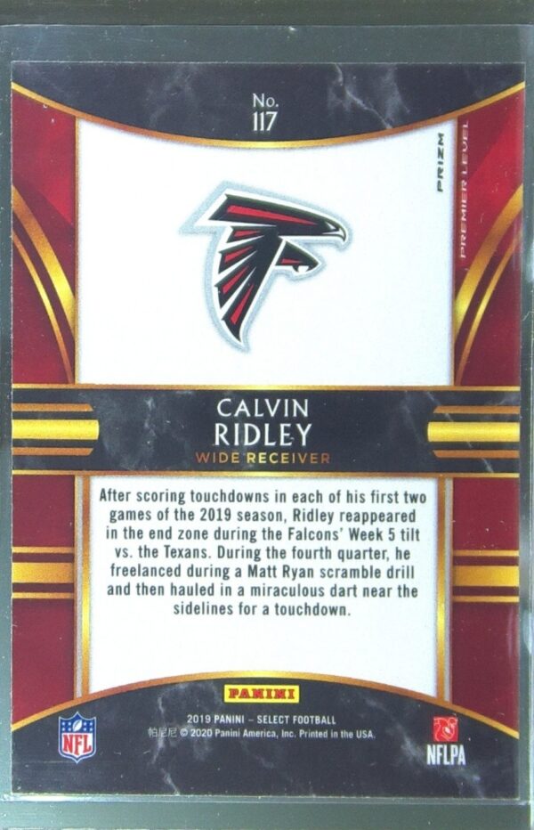 2019 Select Calvin Ridley Silver Prizm #117 Falcons - Image 3