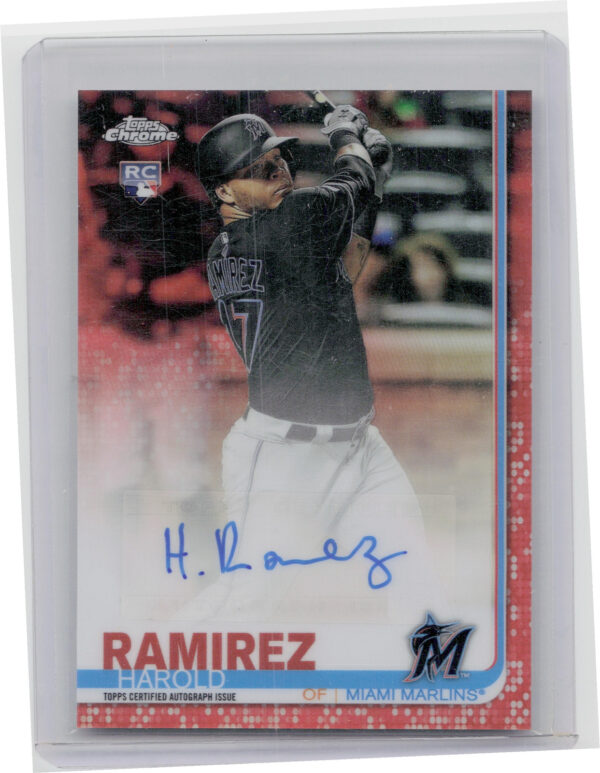 2019 Topps Chrome Update Harold Ramirez AU SN25 #CUA-HR Marlins Autographs Orang