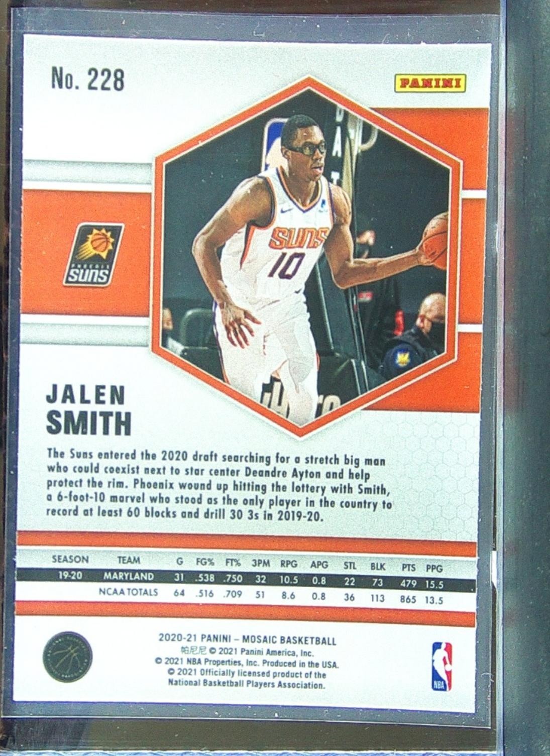 2020-21 Mosaic Jalen Smith RC #228 Suns - Image 3
